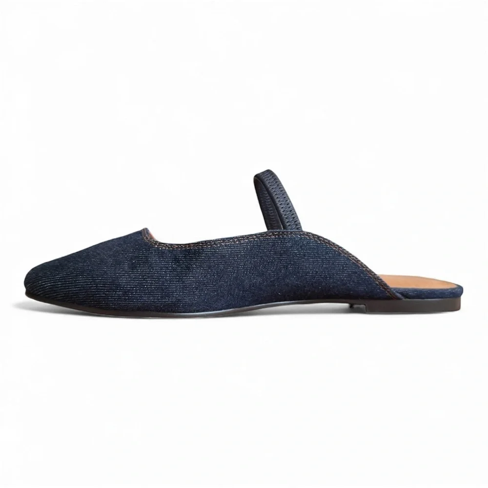 Madewell The Greta Ballet Flat Mule Dark Denim Multi Women’s Size 7 - Picture 5 of 11